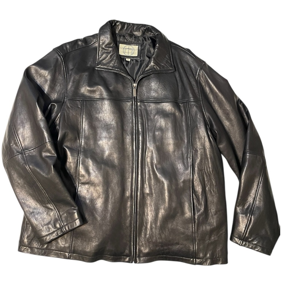 Men's Boston Harbour Outdoor Wear Black Genuine Leather Jacket Size XL